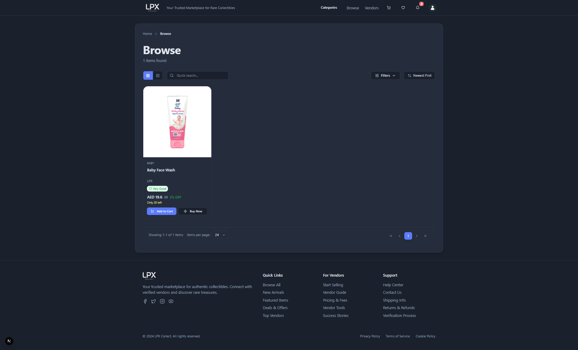 LPX Ecommerce — application preview